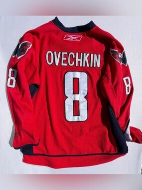 NHL Washington Capitals Alexander Ovechkin Assist. Capt. #8 Jersey Size 50